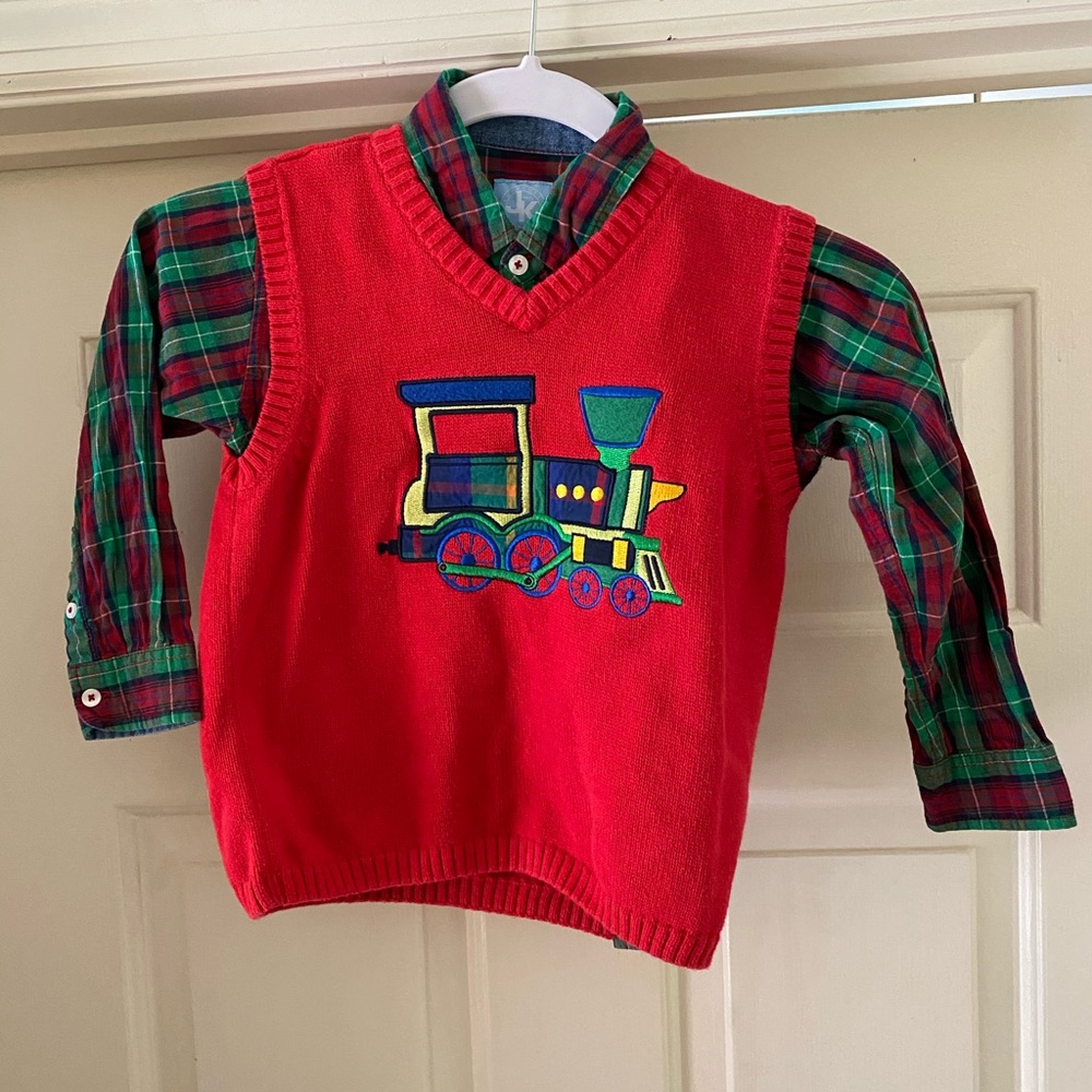 Boys sweater vest and shirt